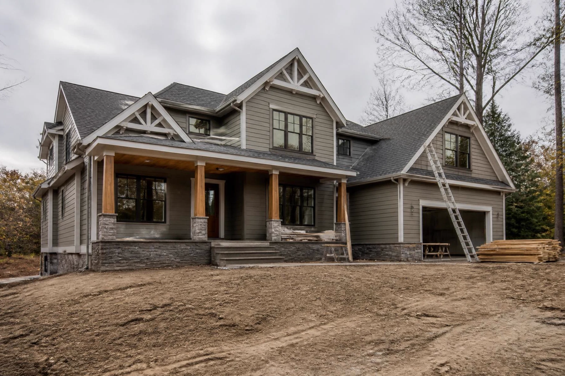 Completed custom home exterior