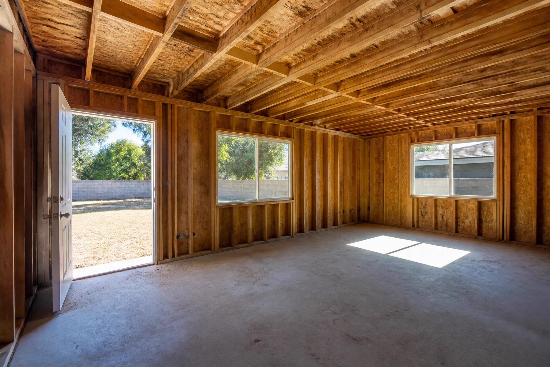 Interior framing during residential construction