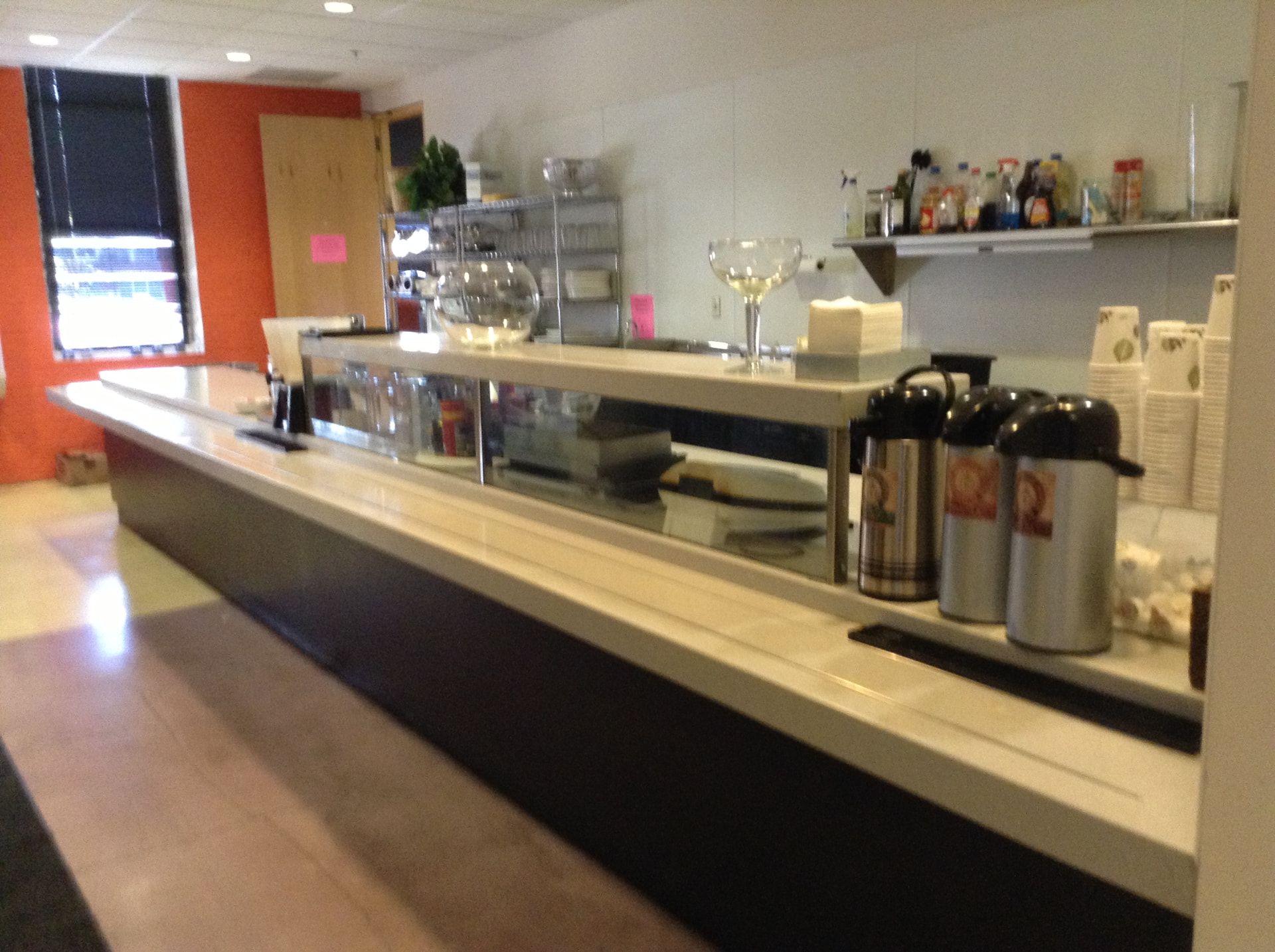Café servery with custom millwork and casework